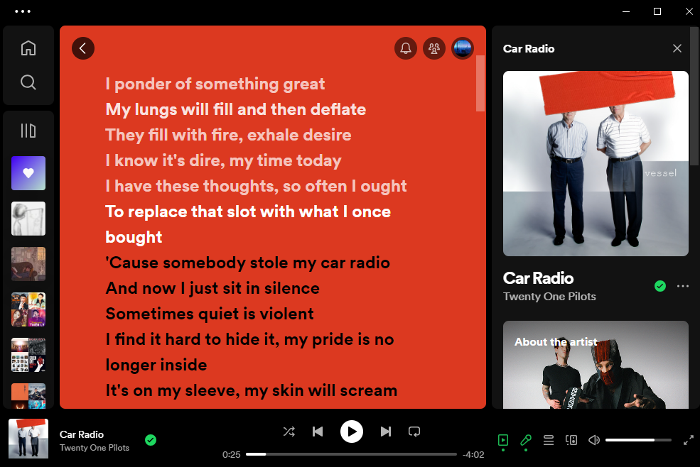 car radio - 21 pilots